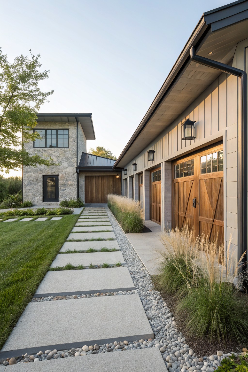 Stepping Stone Paths with Gravel Edges