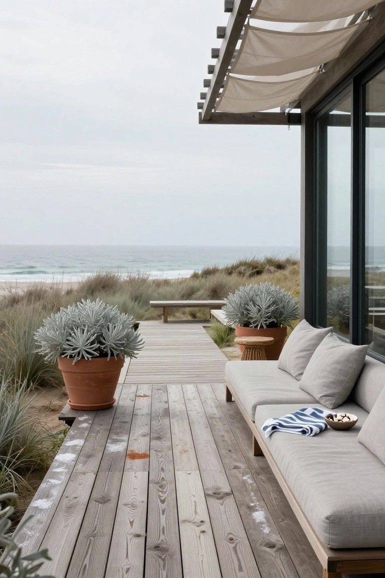 Coastal Deck Lounge with Fabric Shade