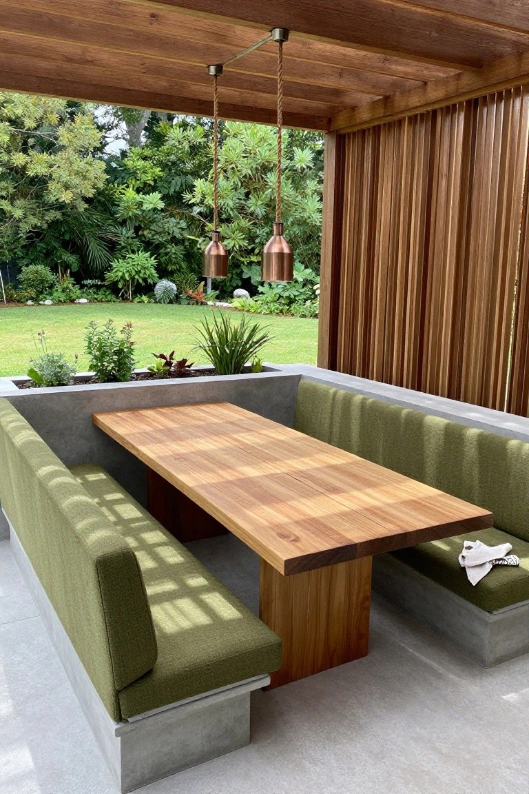 Built-In Benches for Outdoor Dining