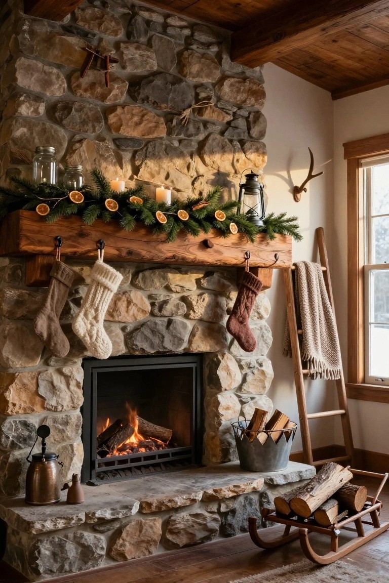 Natural Garland Mantel Display