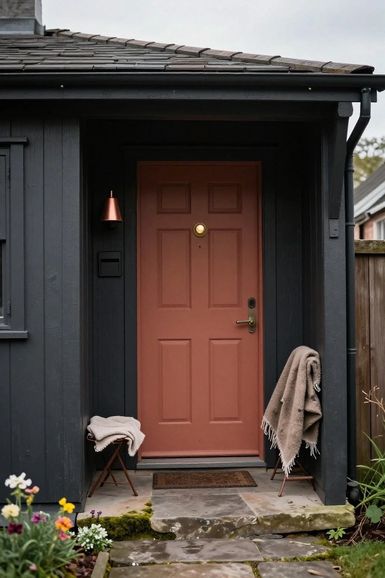 Red Door on Dark Siding