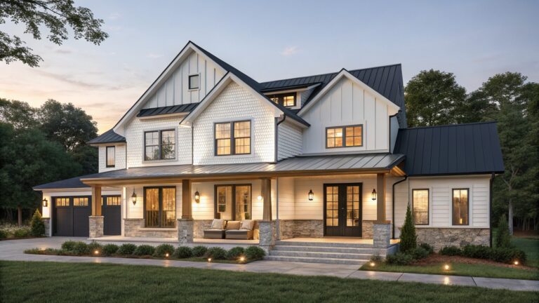 15 Modern Farmhouse Exteriors With Stone And Wood Blends