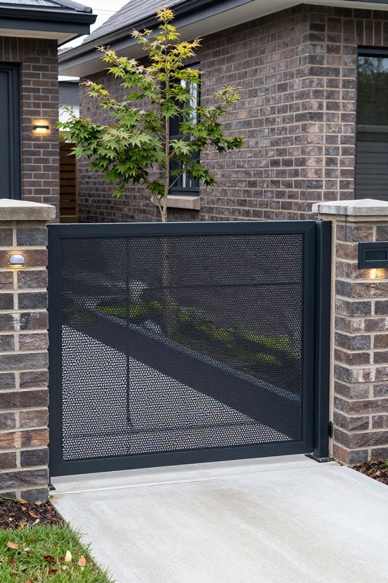 Black Mesh Entry Gates