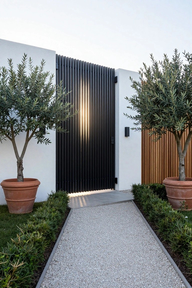 Slatted Metal Gate Entry