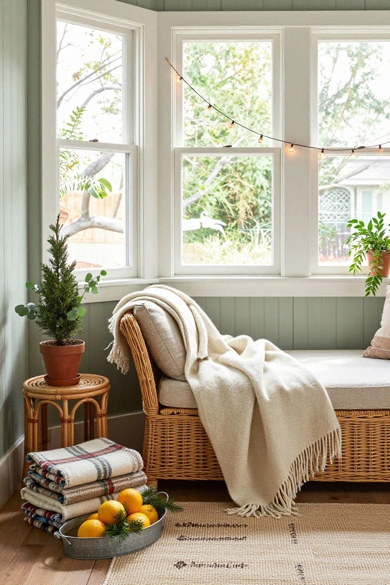 Stacked Plaid Blankets as Tree Skirt