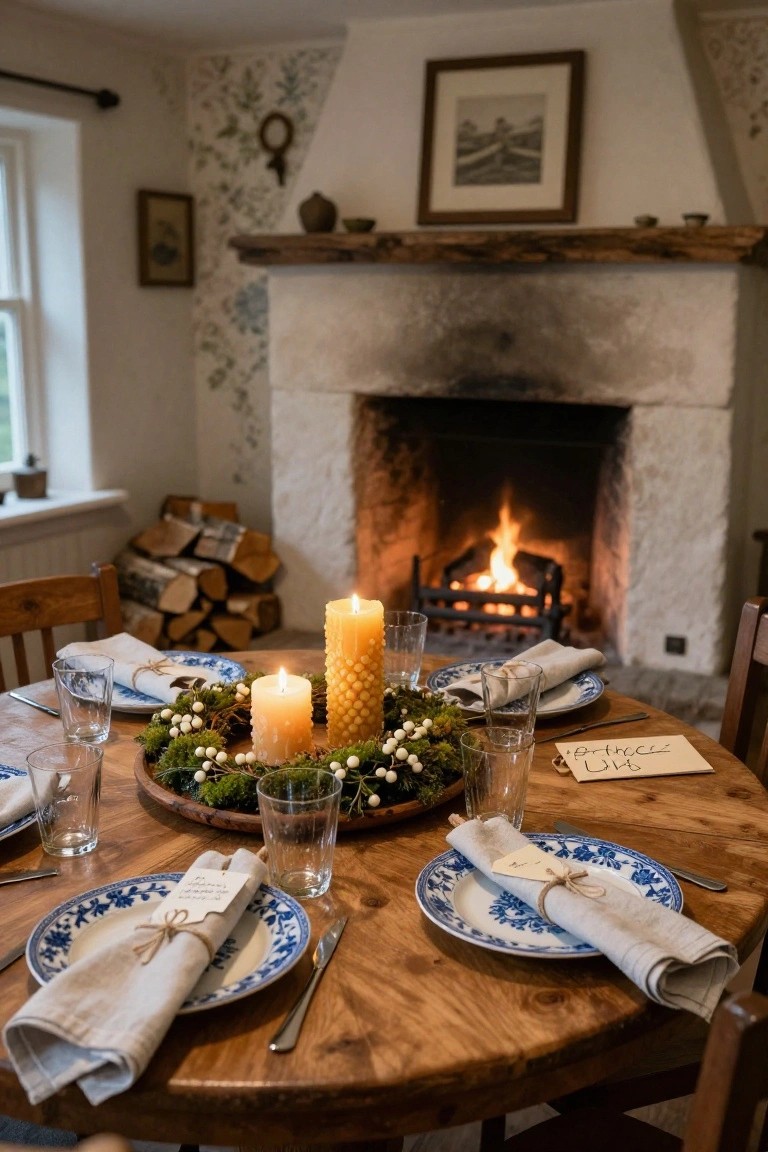 Christmas Wreath Centerpiece with Candles