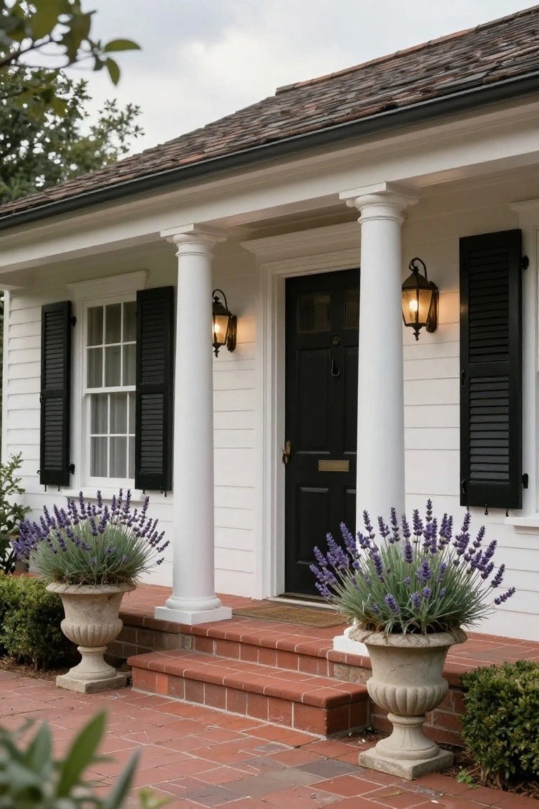 White Columns Frame a Classic Entry