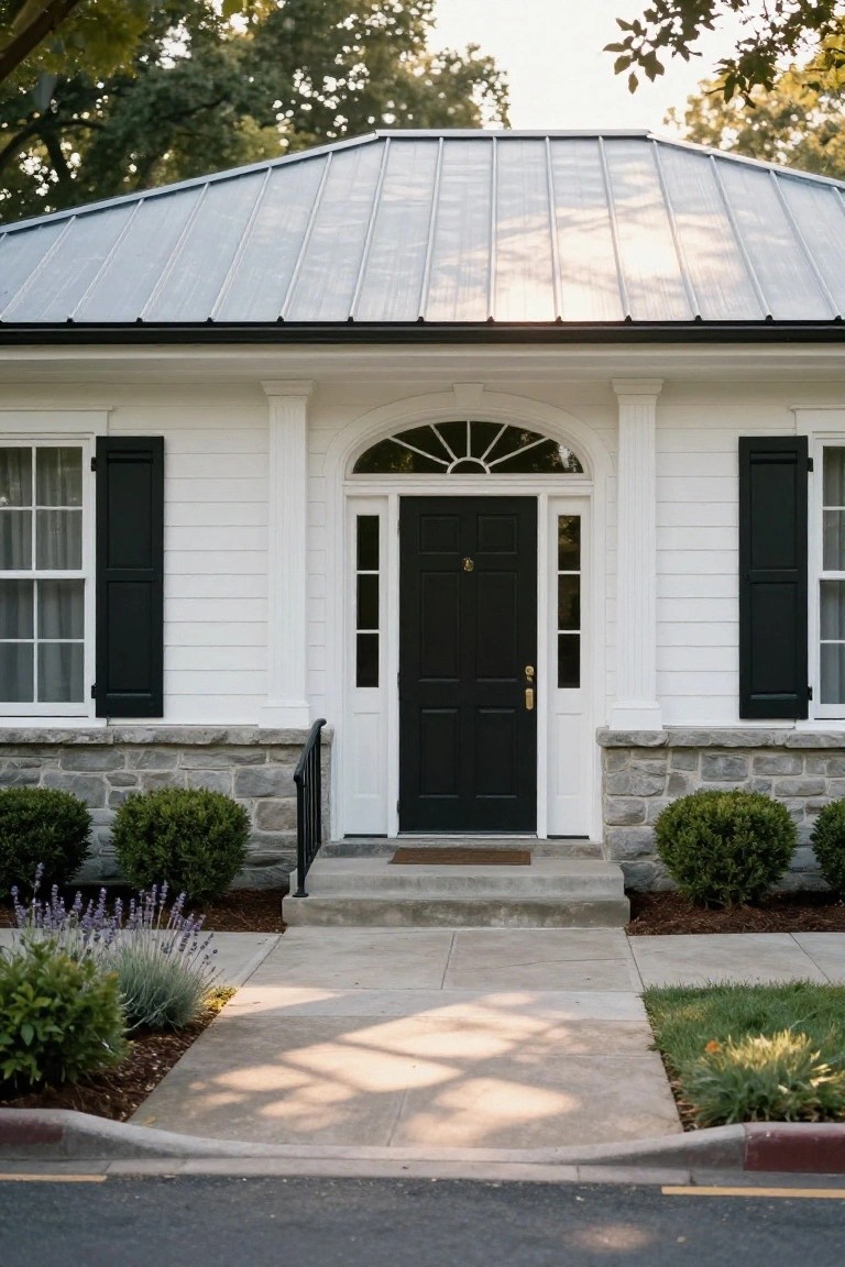 Classic Black Door and Shutters