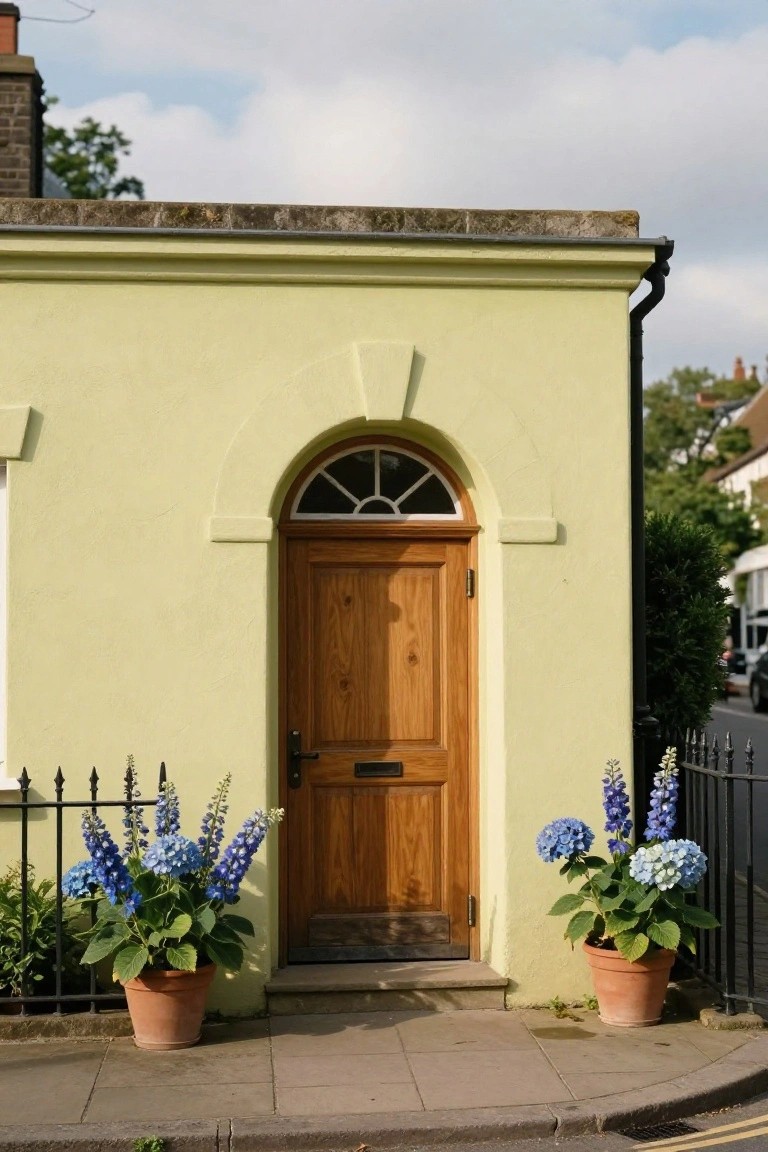 Arched Doorway Entry on Pale Walls