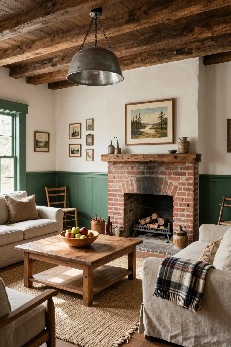Dark Green Wainscoting