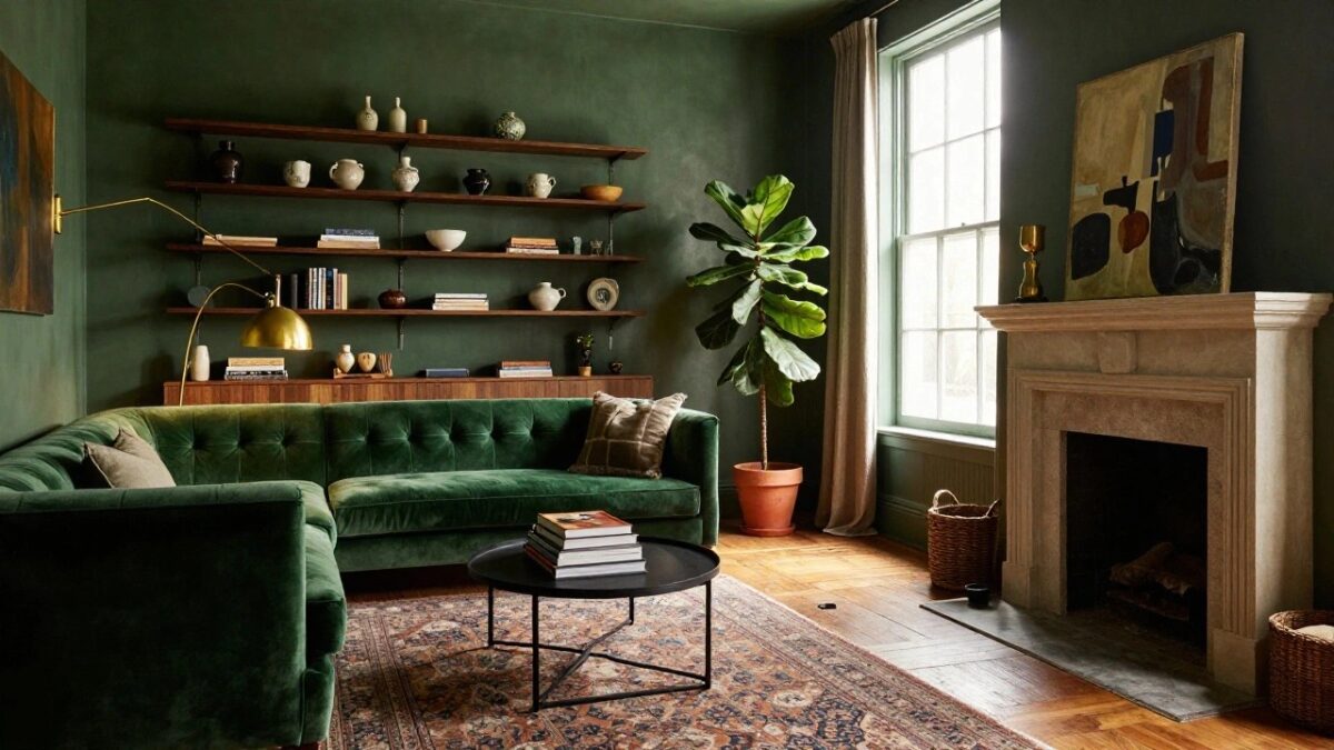 20 Dark Green Living Room Ideas