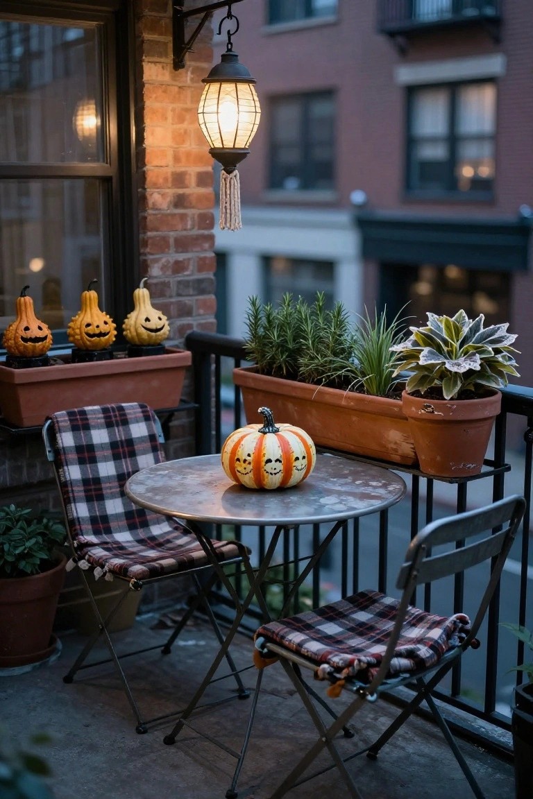 Cozy Halloween Balcony Setup