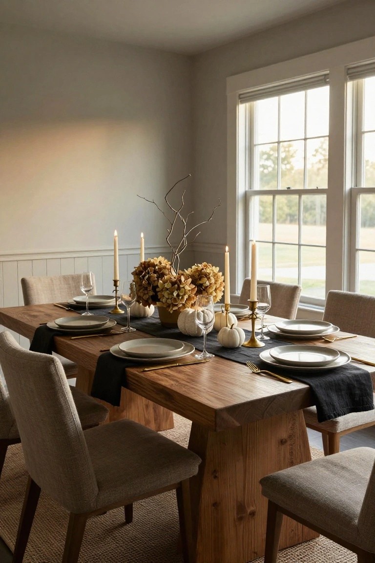 Neutral Halloween Table Centerpiece
