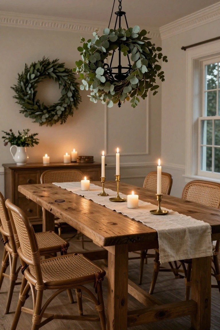 Eucalyptus Wreath on Glass Entry Wall