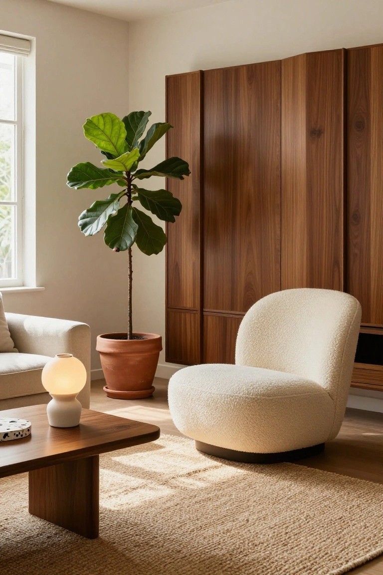 Plush Swivel Chair Centers the Room