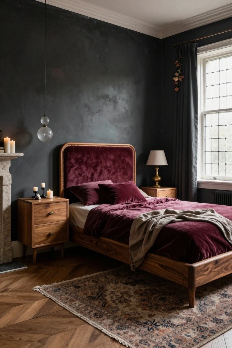 Velvet Headboards for Moody Bedrooms