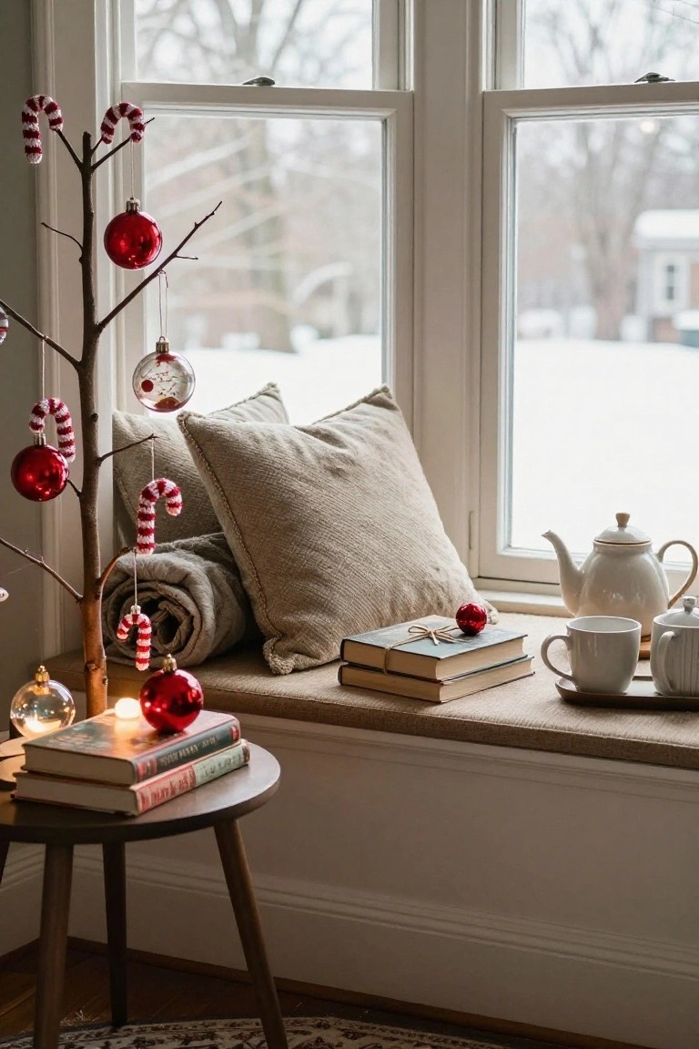 Candy Cane Tree in a Window Nook