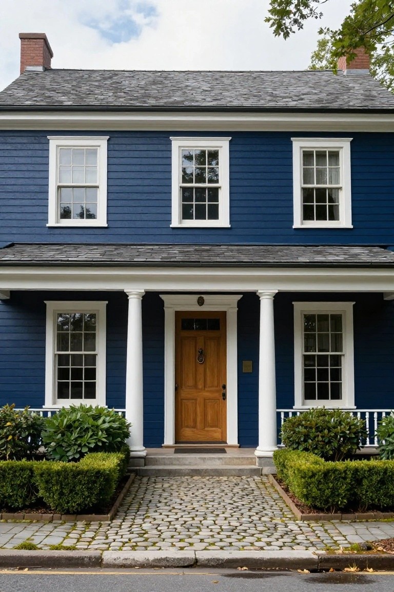 Navy Blue Siding on Colonial Houses