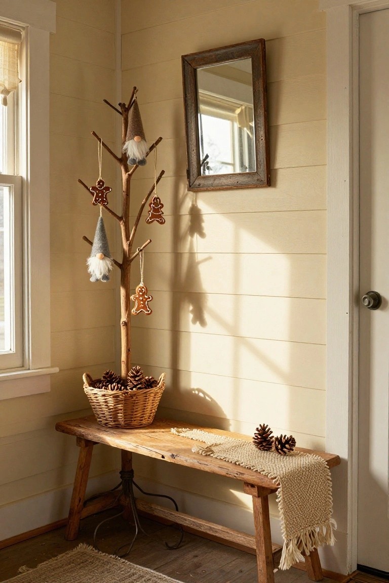 Whimsical Gnome Branch Tree Stand