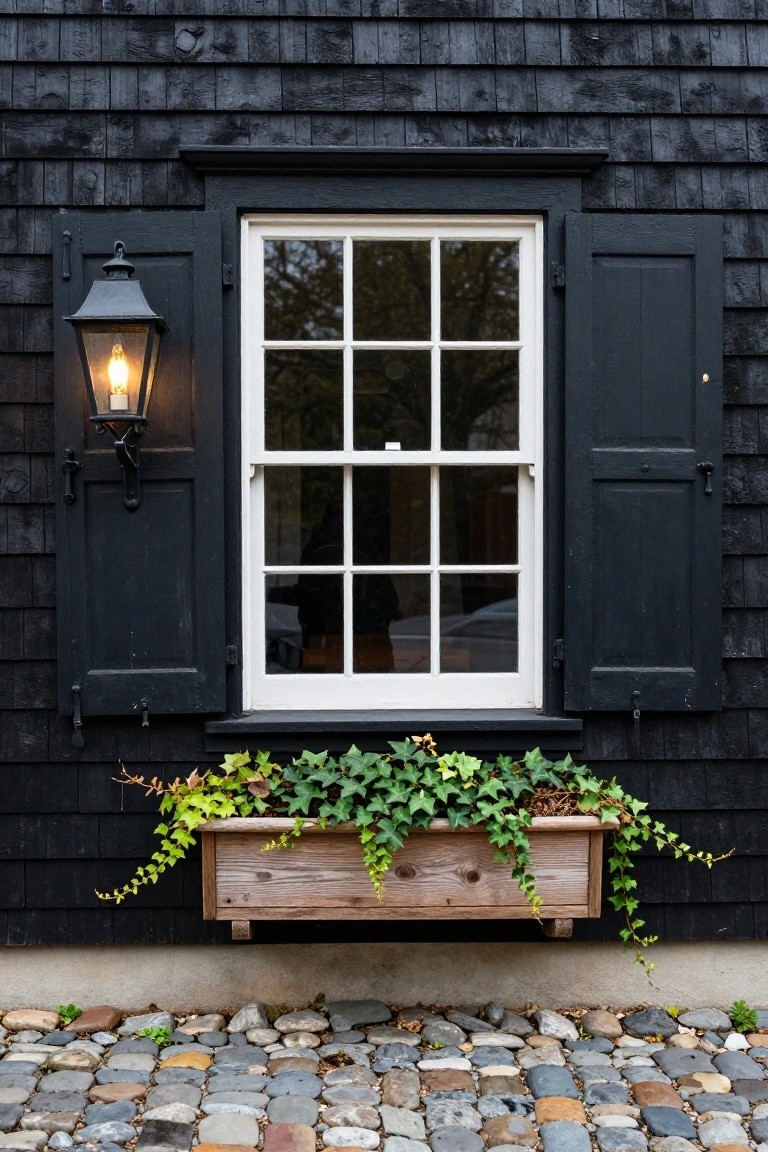 Lantern Sconces on Colonial Windows