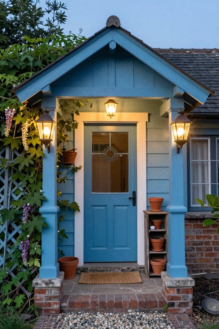 Blue Cottage Porch Entry