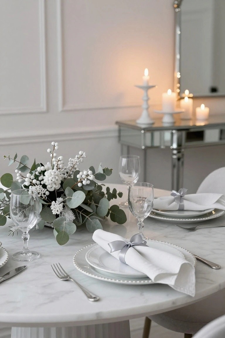 Simple Eucalyptus and Berry Christmas Centerpiece