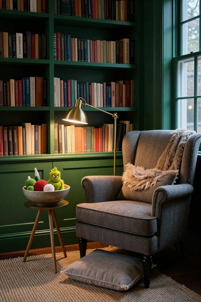 Cozy Reading Nook with Grinch Toys