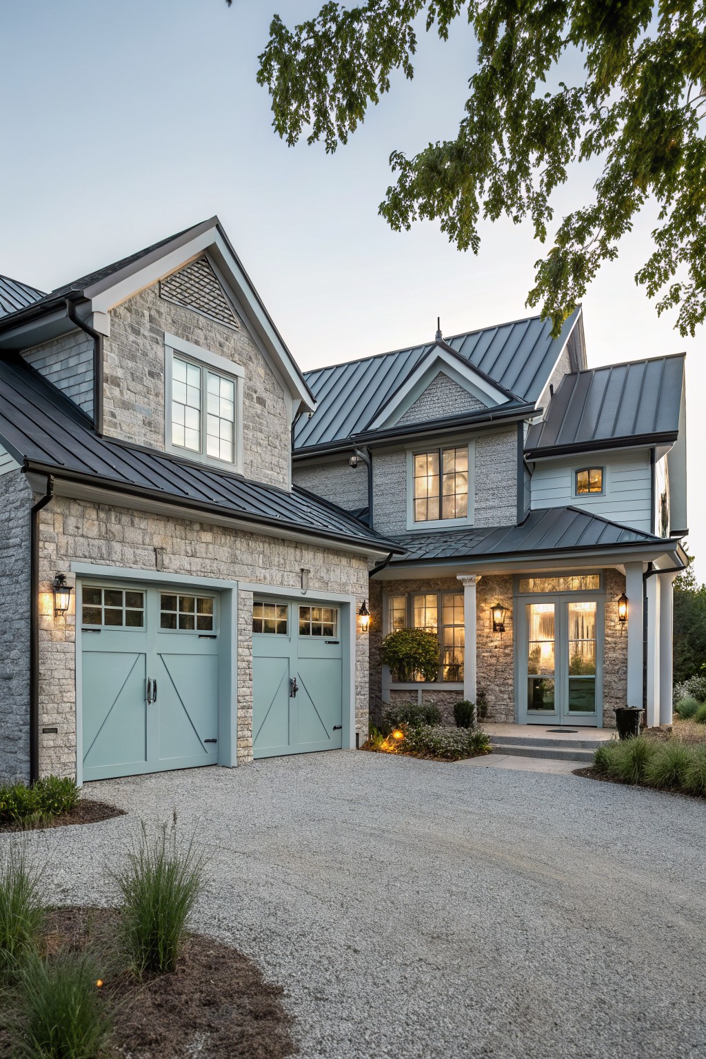 Blue Painted Garage Doors