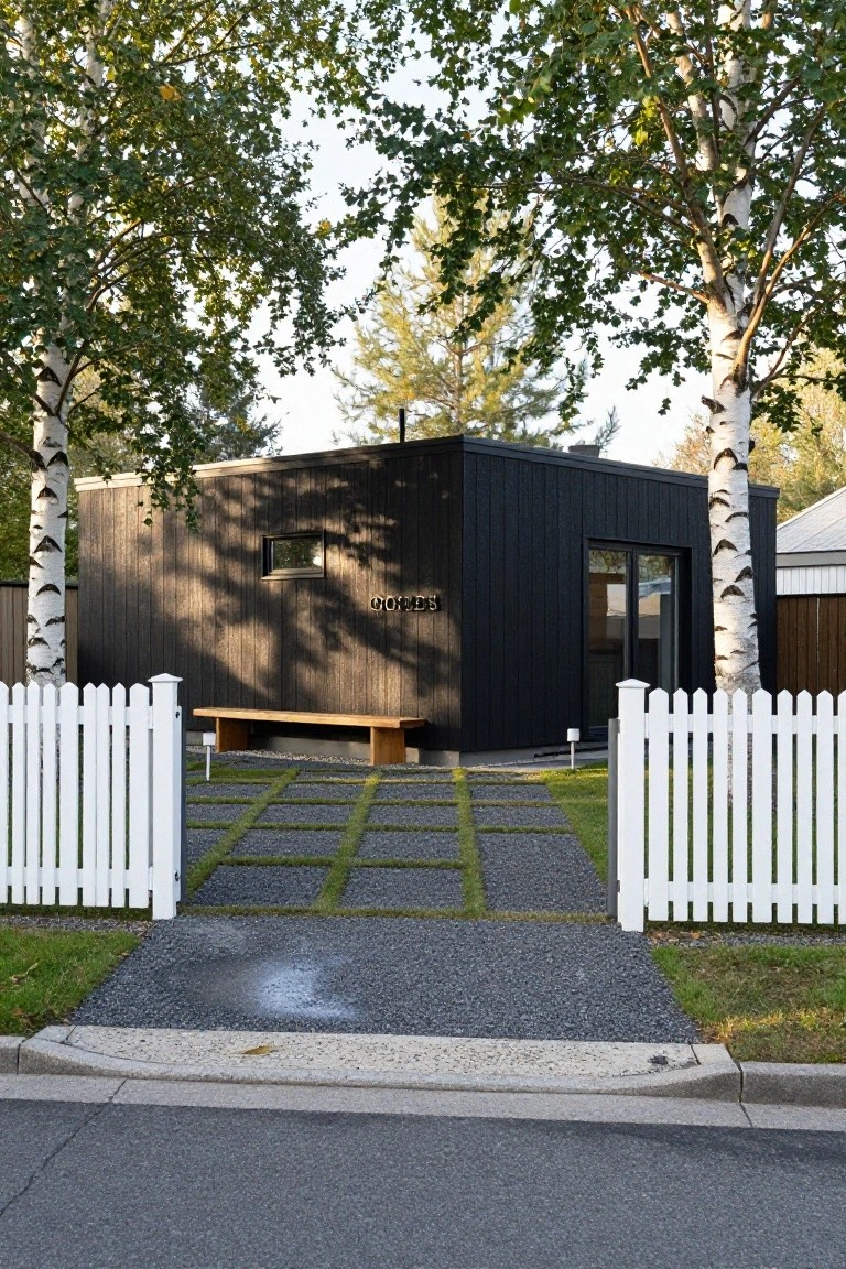 Gravel Driveway with Grass Grids