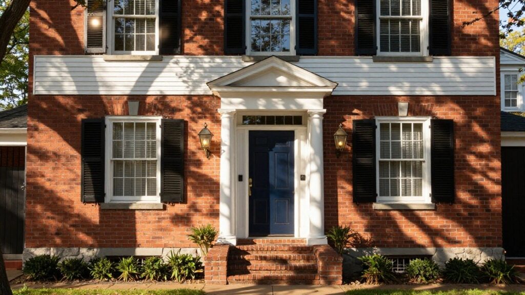 21 Colonial House Exterior Brick And Siding Combos That Work Well