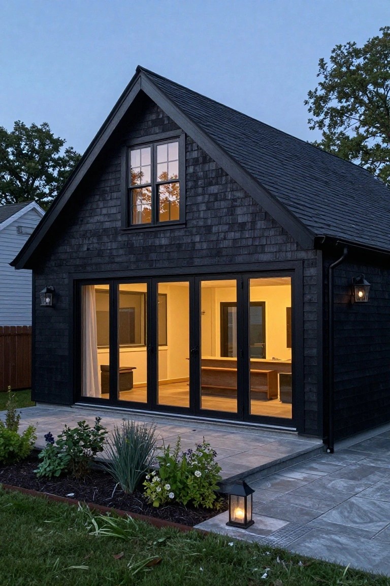 Black Shingle Gable Roofs