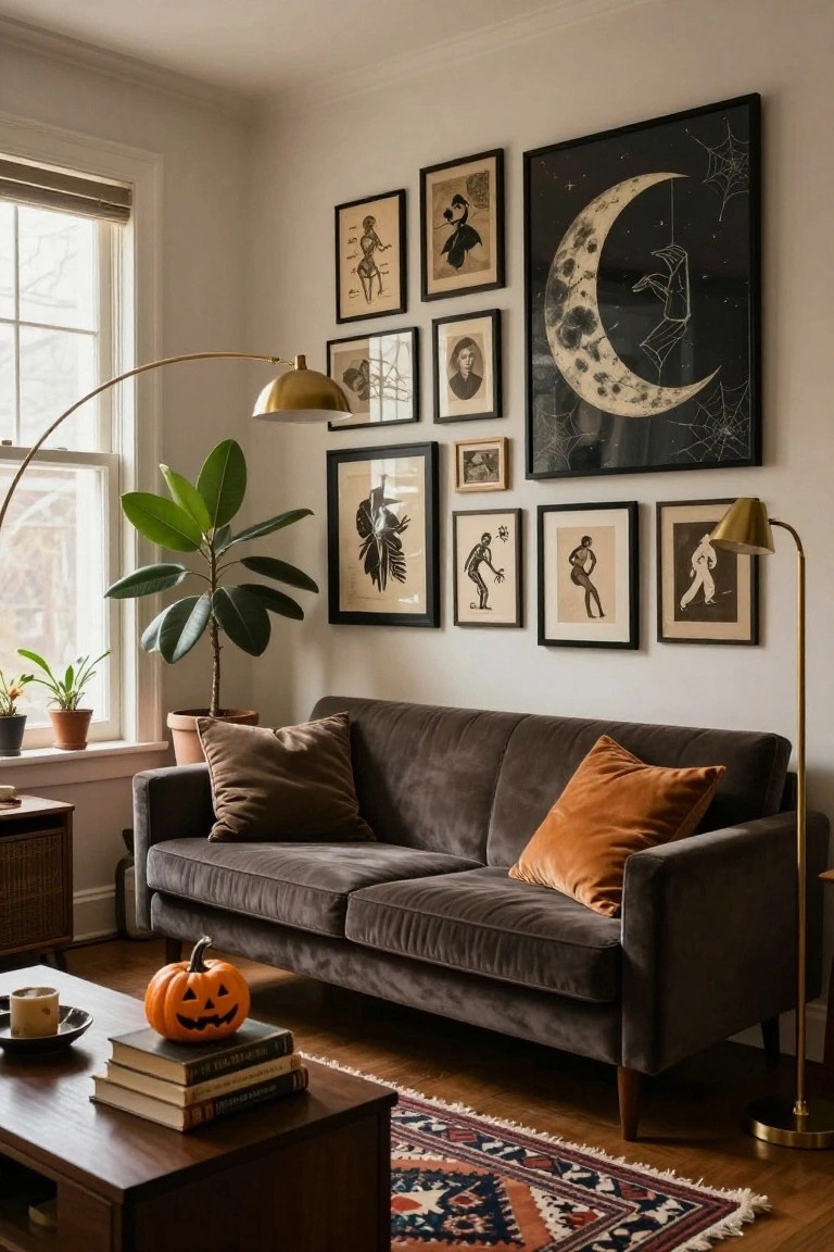 Spooky Gallery Wall of Line Art