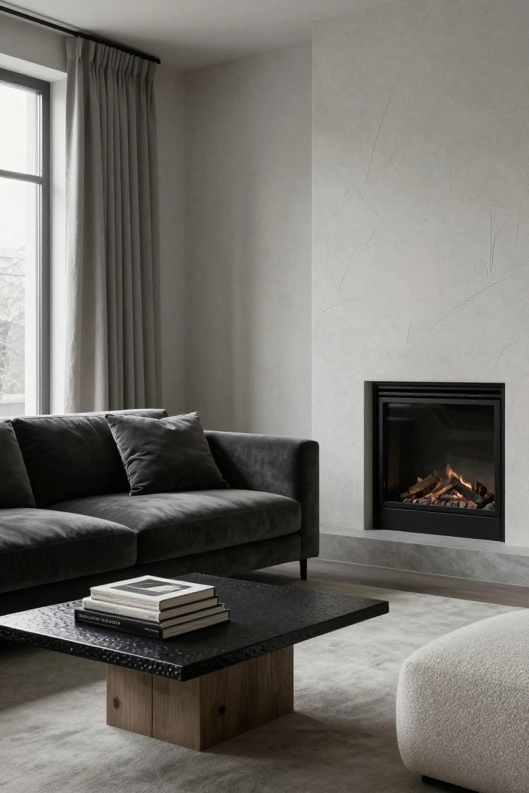 Sculptural Coffee Tables in Minimalist Rooms