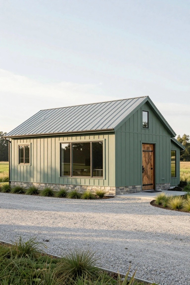 Sage Green Board-and-Batten Siding