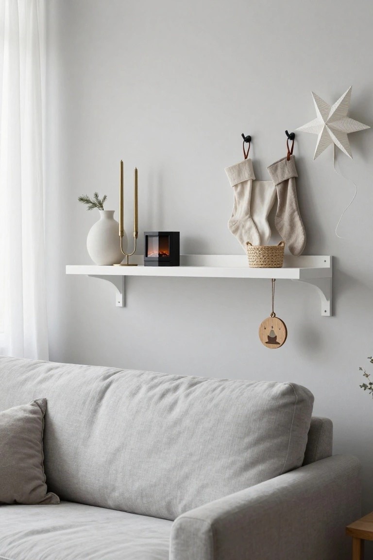 Corner Shelf Christmas Mantle