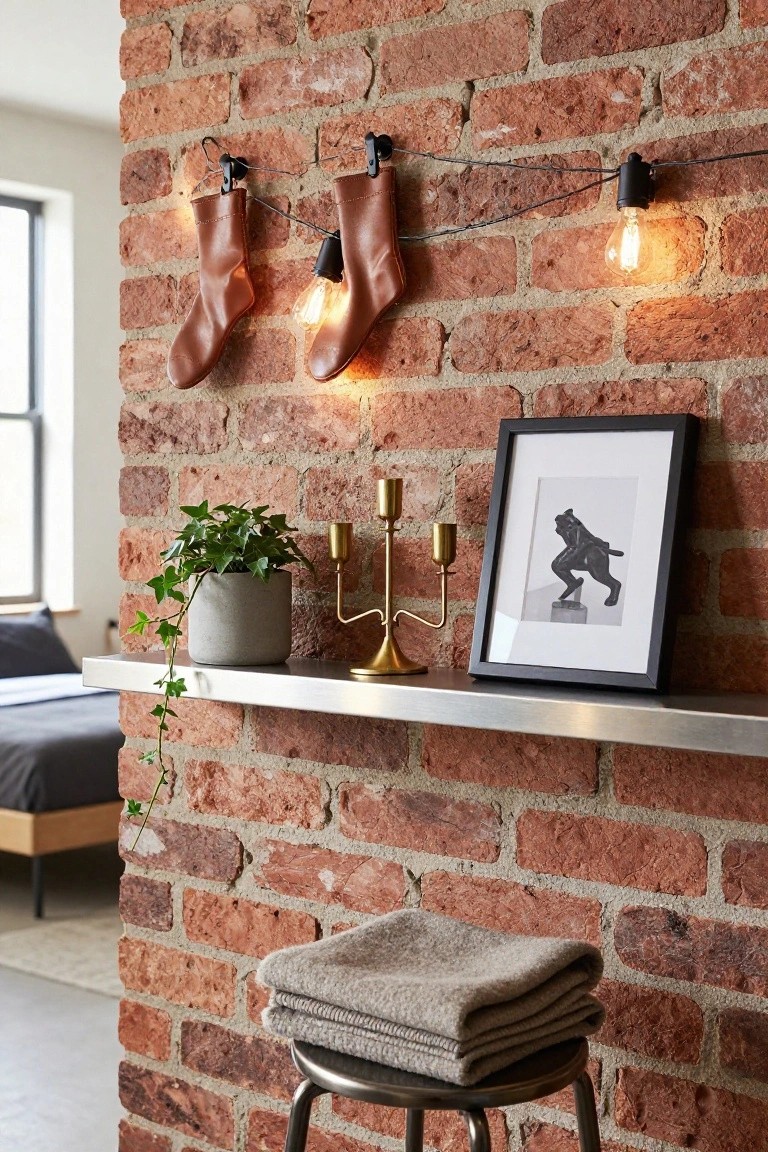 Leather Boots as Festive Light Holders