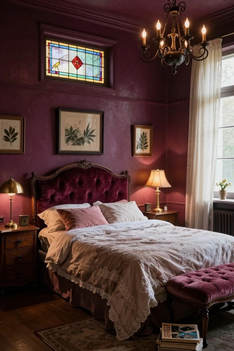 Deep Purple Bedroom Walls