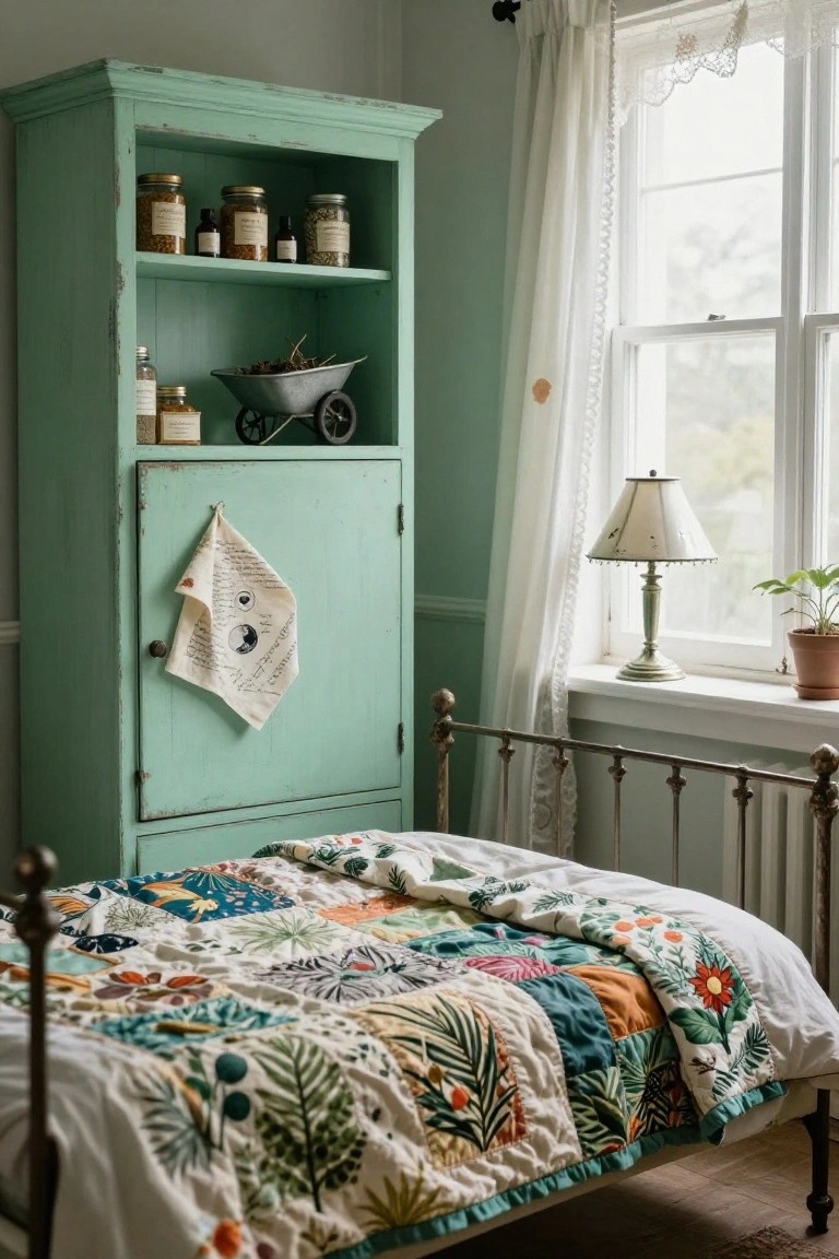 Vintage Green Cabinet for Herb Storage