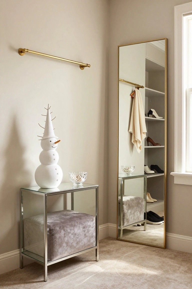 Snowman Figure in Bedroom Corner