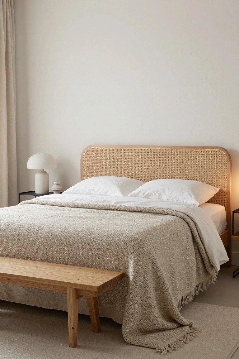 Rattan Headboards Add Bedroom Texture
