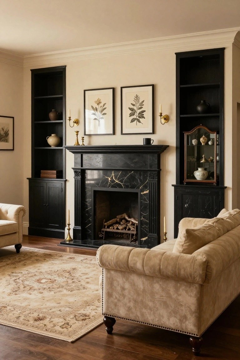Black Marble Fireplace Standout