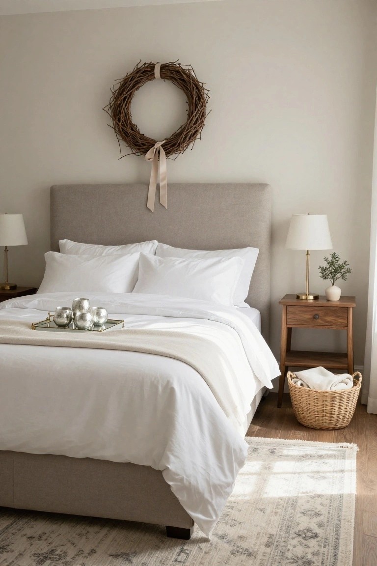 Grapevine Wreath Above the Bed