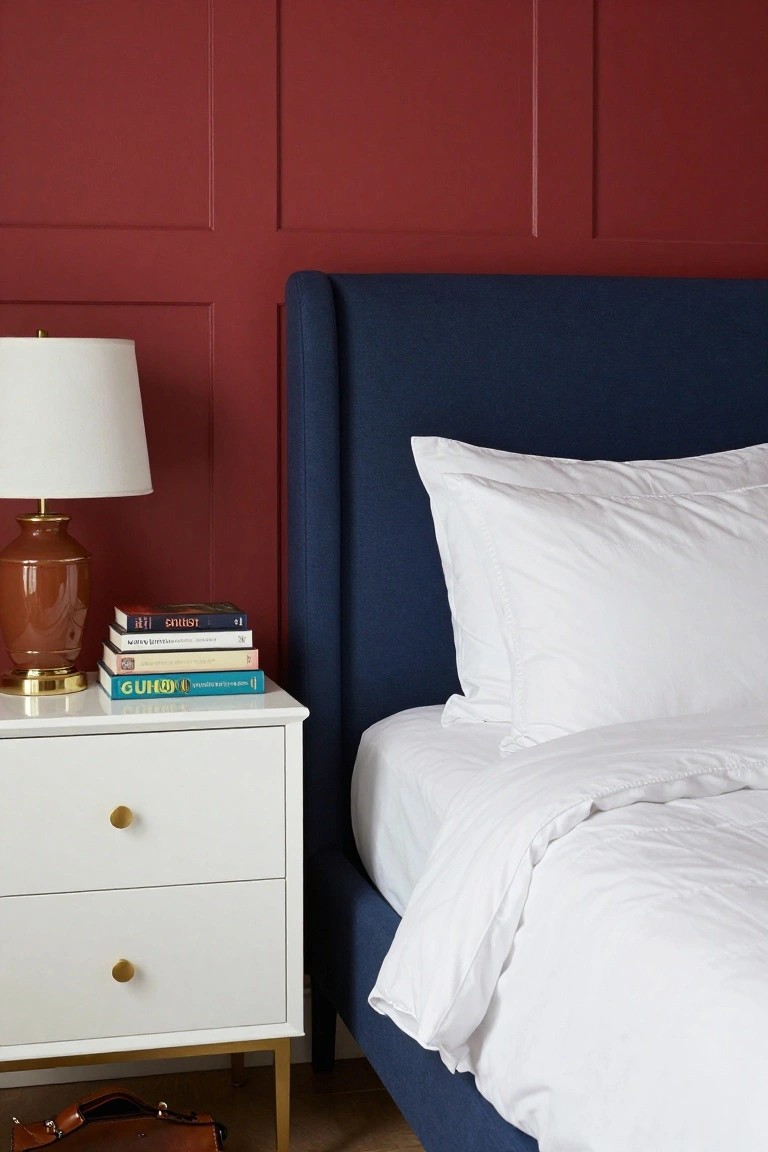 Cherry Red Paneled Walls