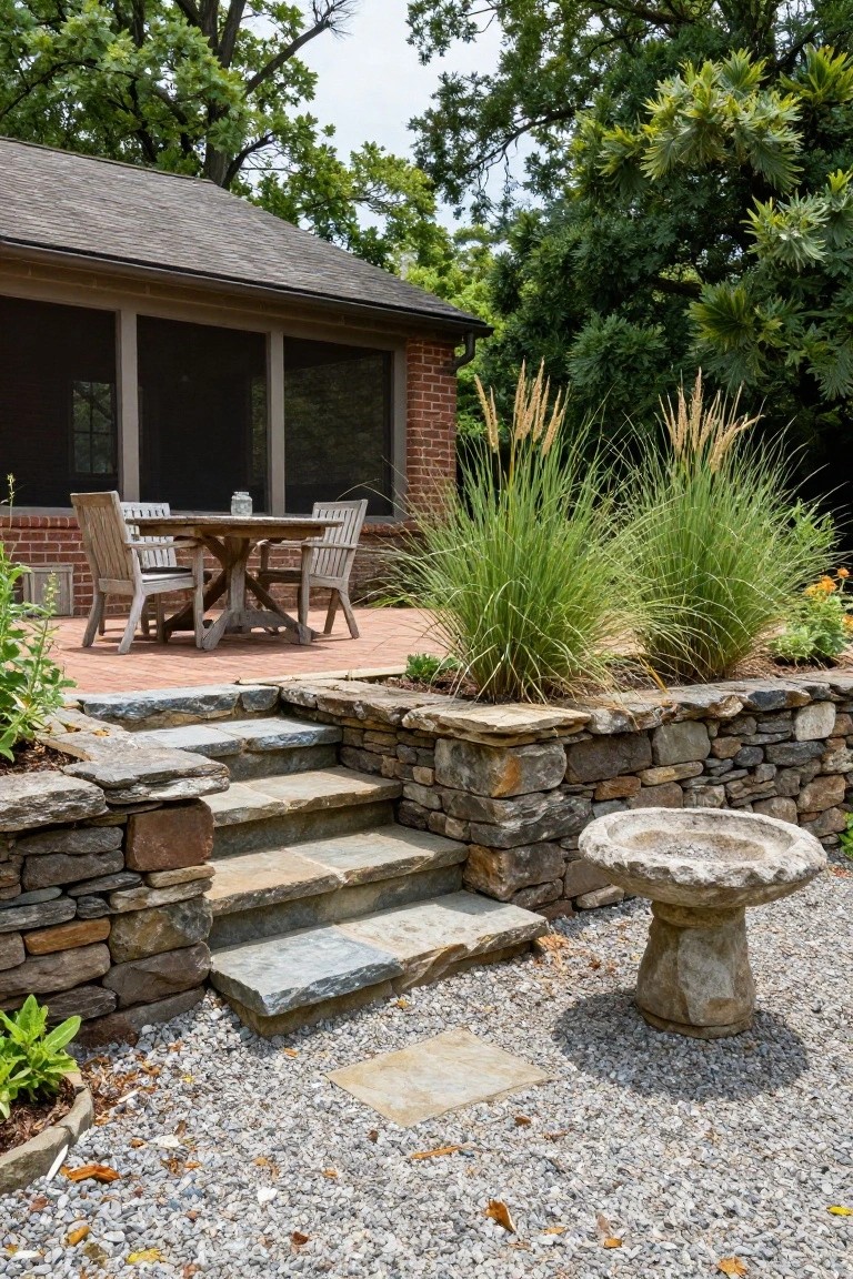 Stone Retaining Walls Build Backyard Levels