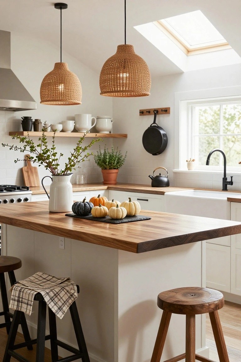 Kitchen Island Pumpkin Display