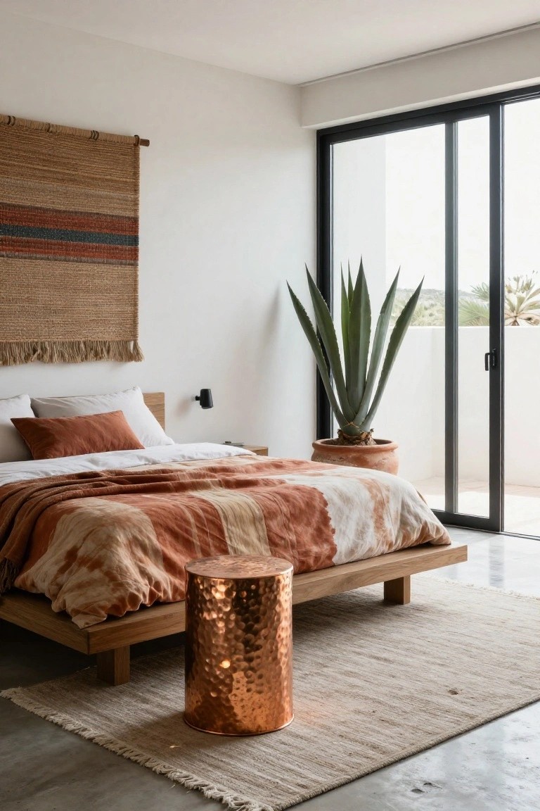 Woven Wall Hanging Above the Bed