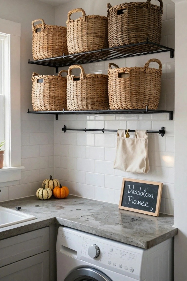 Laundry Room Pumpkins for Easy Halloween Cheer