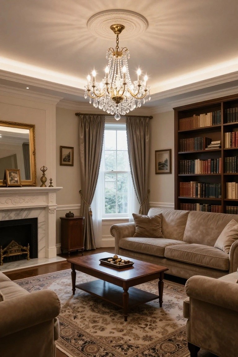 Chandelier with Cove Lighting