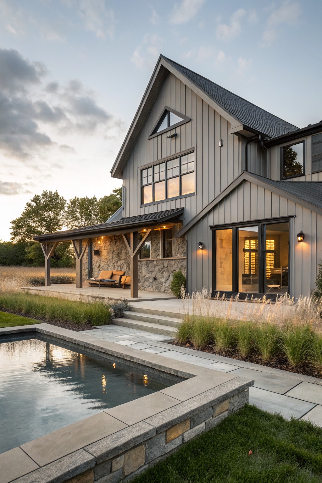 Modern Farmhouse Greige Facade