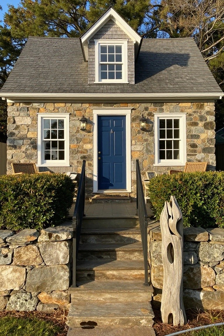 Fieldstone Walls on Shingle Cottages
